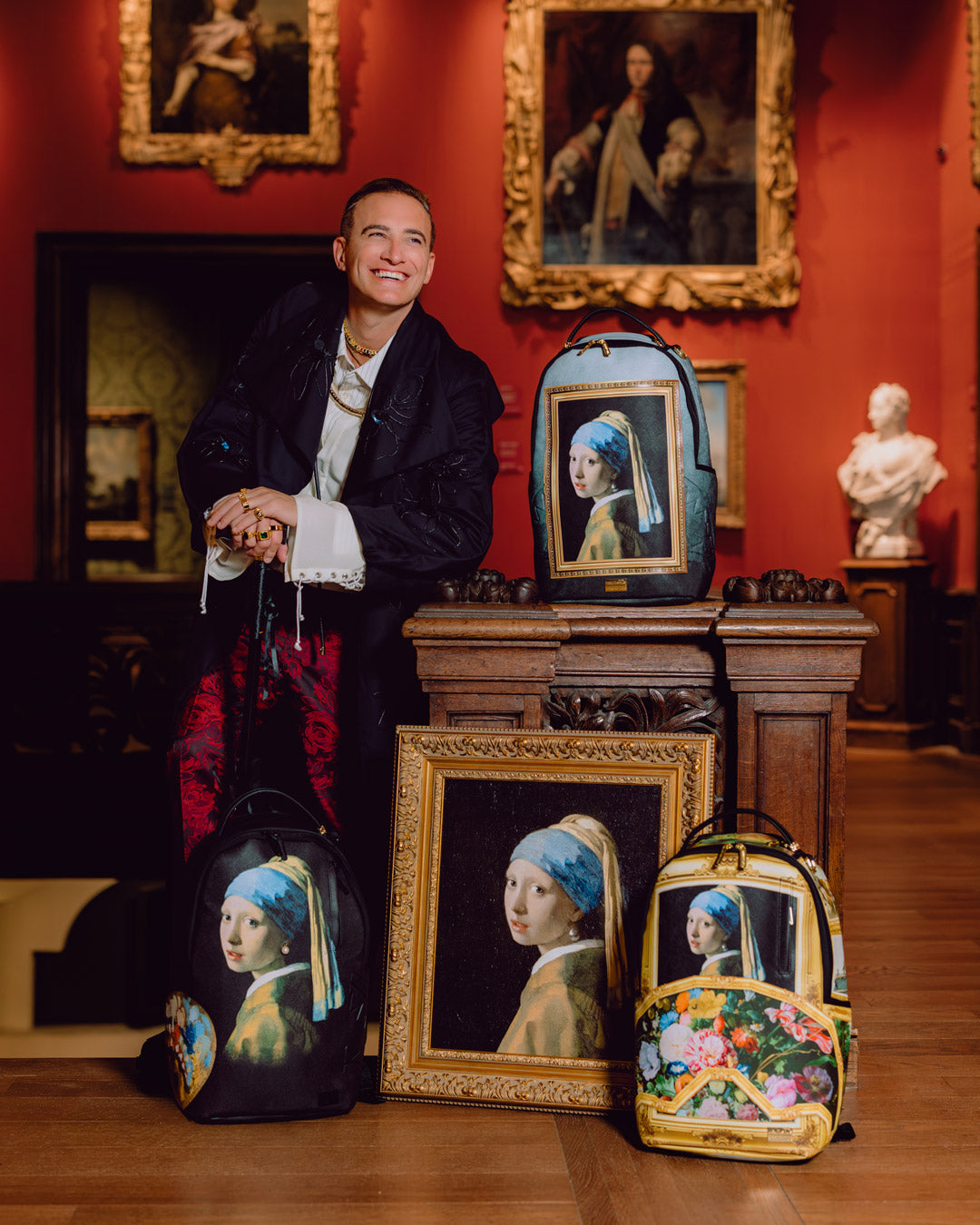 MAURITSHUIS MUSEUM SHARK PALETTE GIRL WITH A PEARL EARRING COLLAB BACKPACK