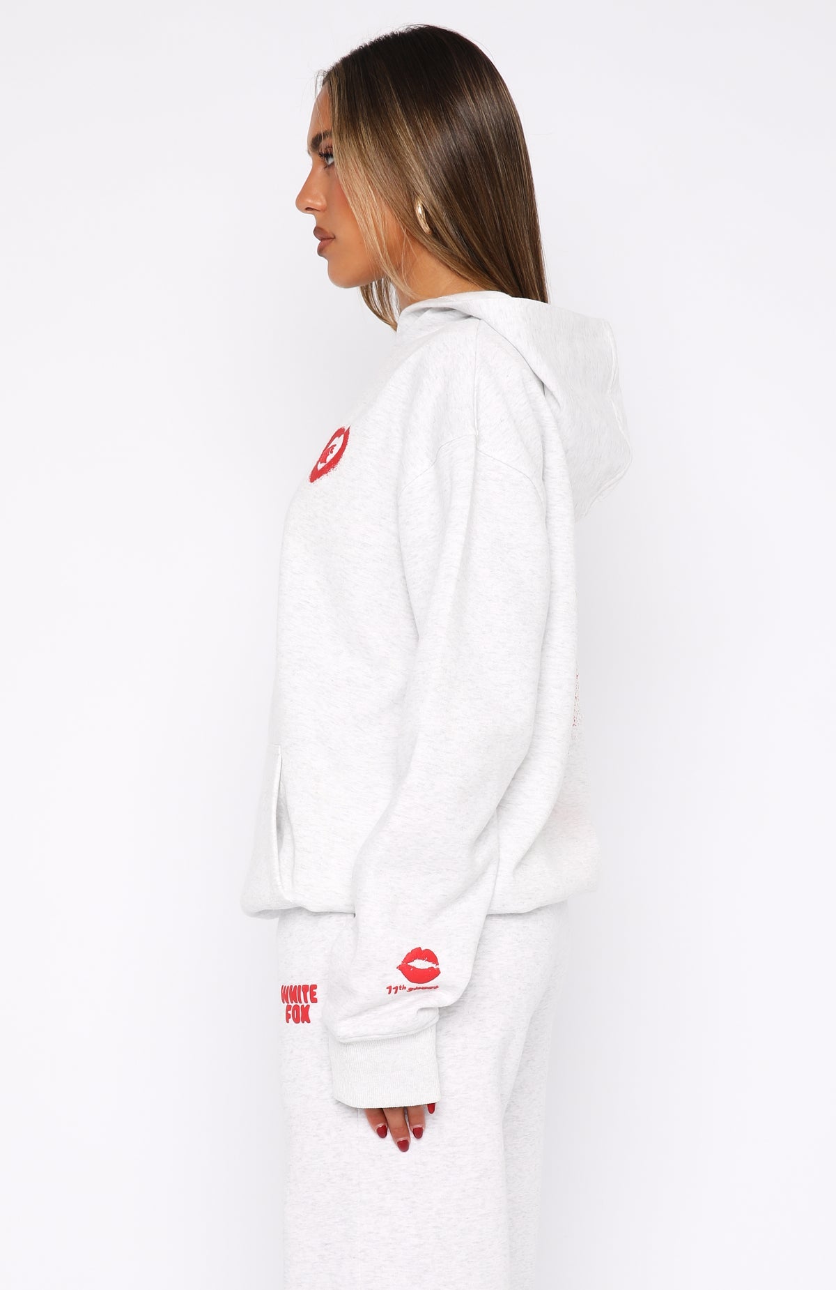 11th Street City Girl At Heart Oversized Hoodie Cherry Glaze