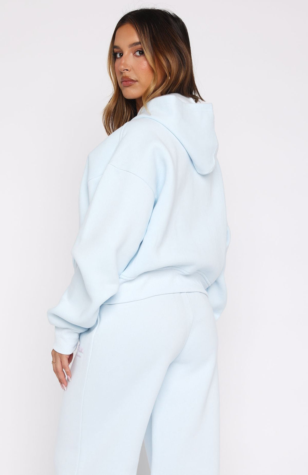 Lucky Thirteen Audrina Boxy Zip Front Hoodie Blue