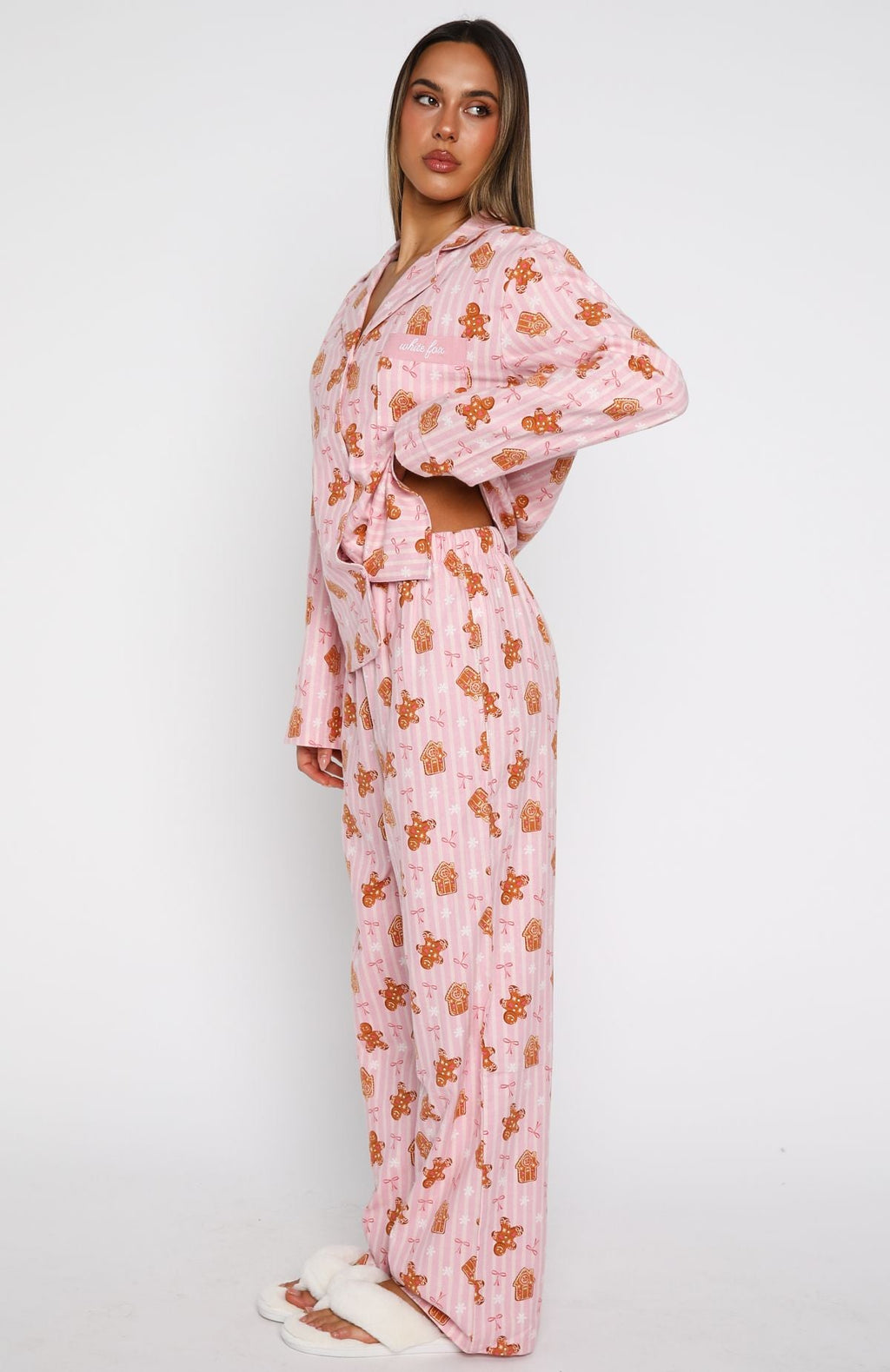 Dreamland Long Sleeve Pyjama Set Gingerbread Twist