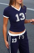 Trying Too Hard Baby Tee Dark Navy