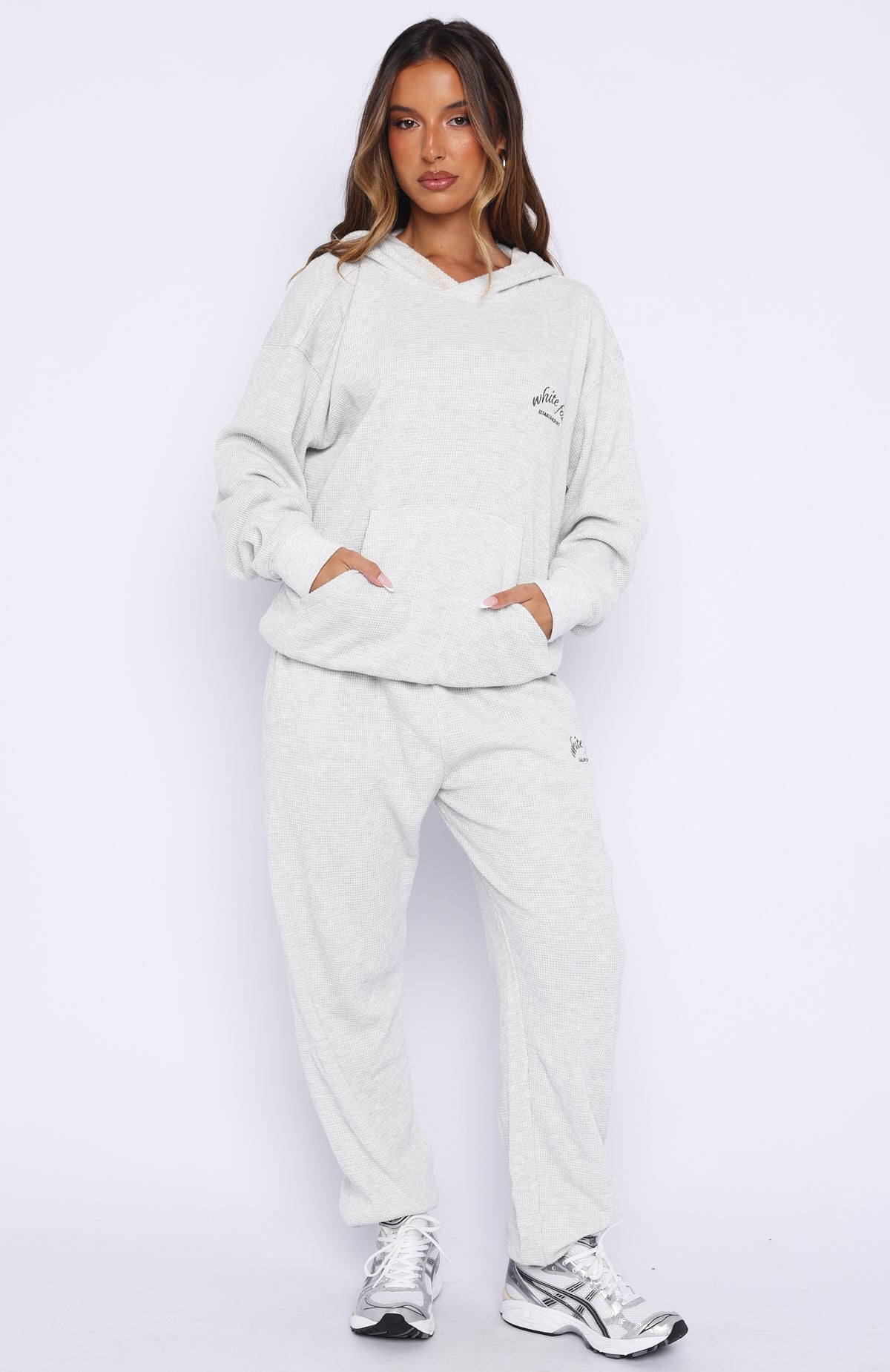 Moving Out Waffle Sweatpants Light Grey Marle