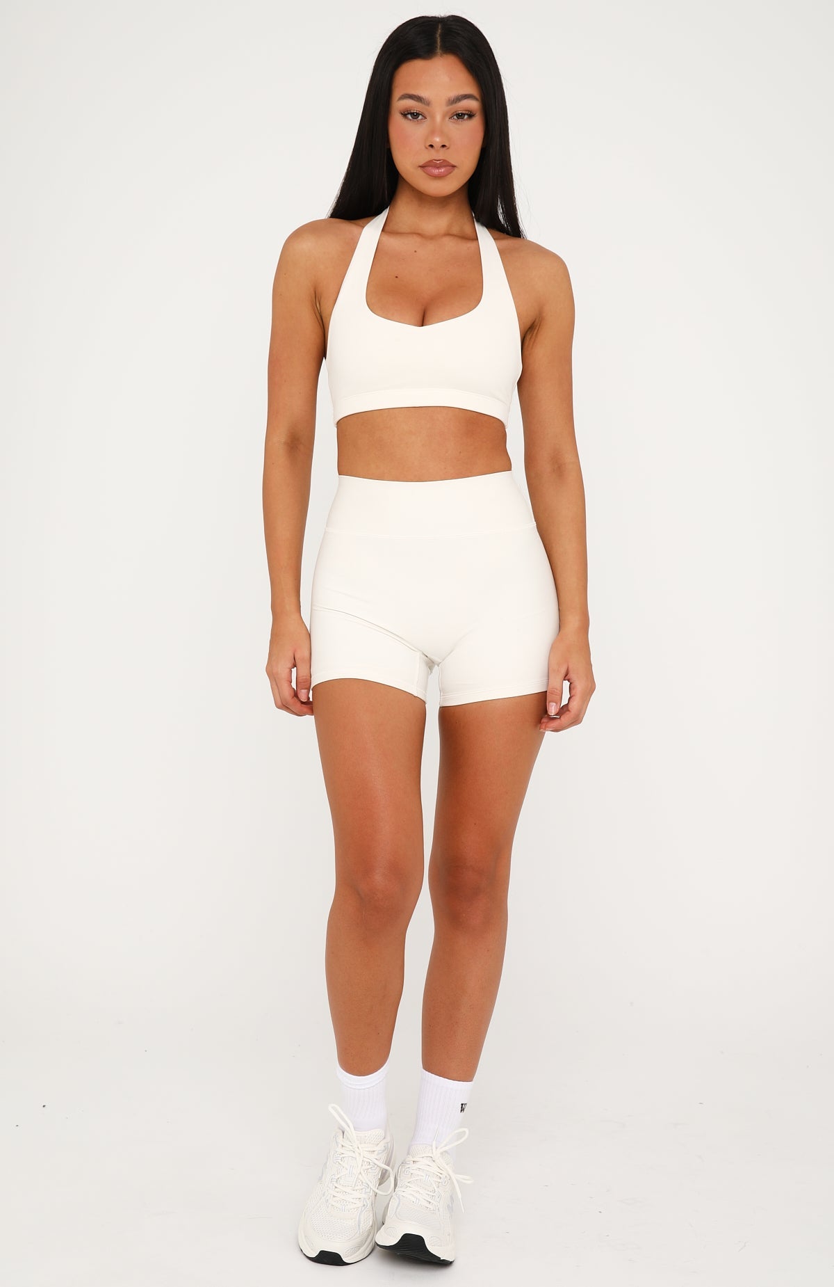 Keep Moving High Waisted Shorts Cream