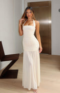 Unbothered Always Halter Maxi Dress Butter